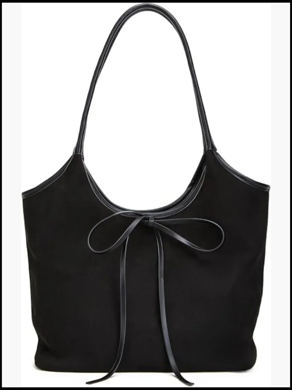 Vintage French Bow Tote Bag Large Capacity Hobo Shoulder Satchel Purse Chic